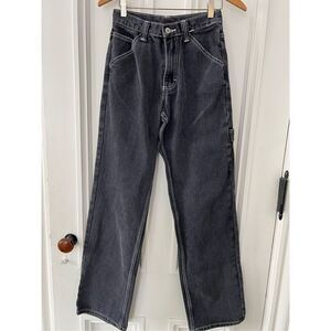 Brandy Melville/John Galt black with white contrast stitch high waisted carpente